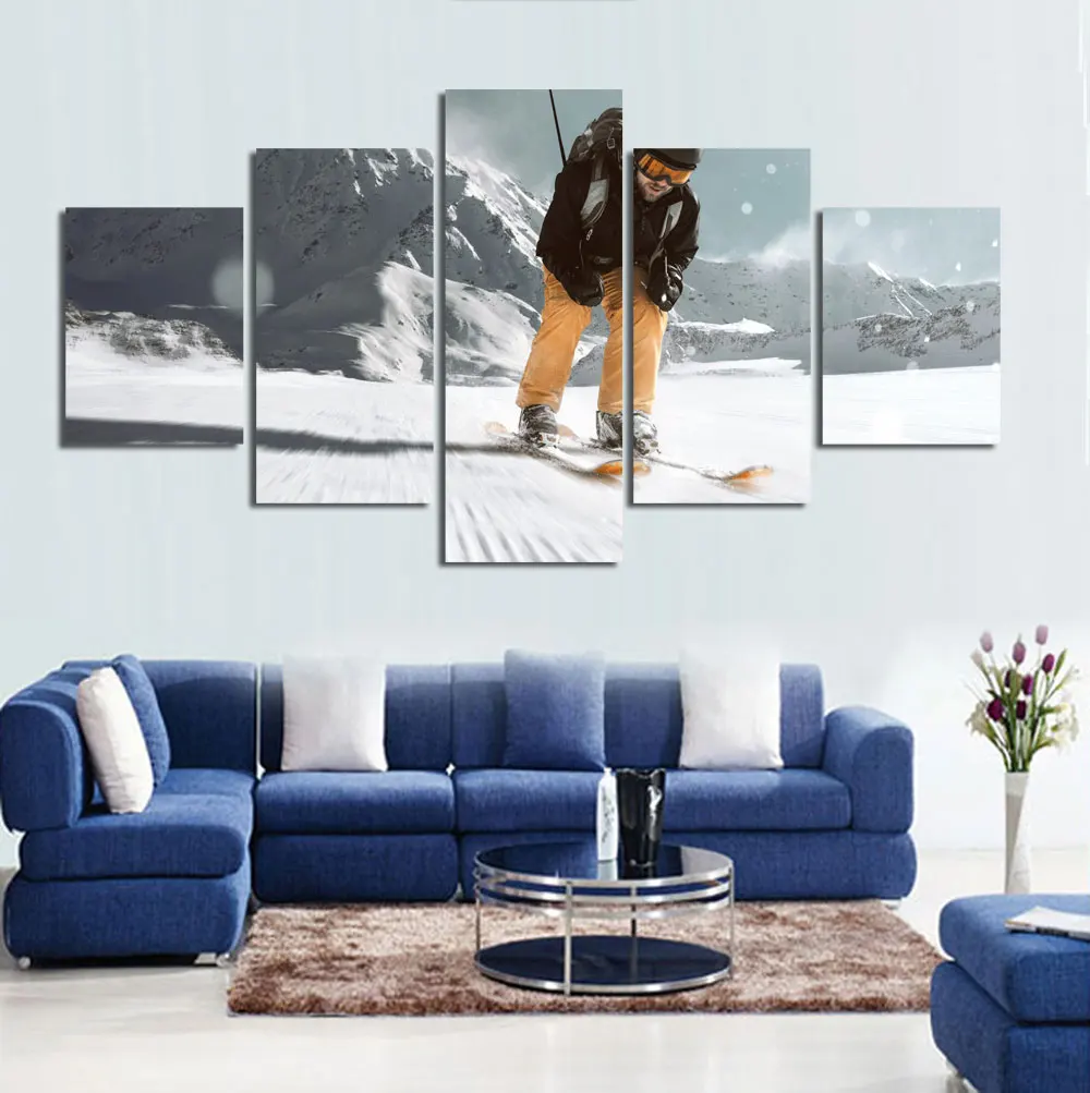 5 шт./компл. зимние спортивные лыжи шелковые домашние декоративное живописное