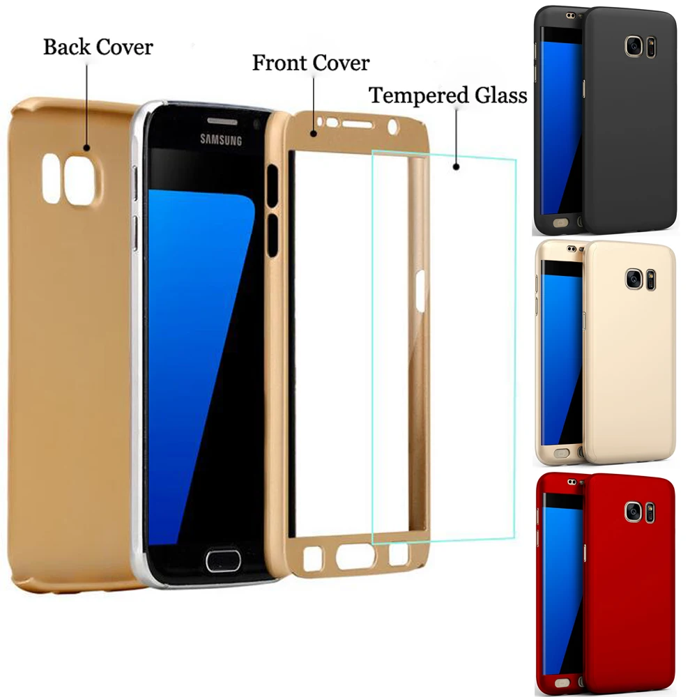 360 Degree Full Body Case For Samsung Galaxy S6 S7 J5 J7 J510 J710 Note5 Cover Protective With Free Tempered Glass |