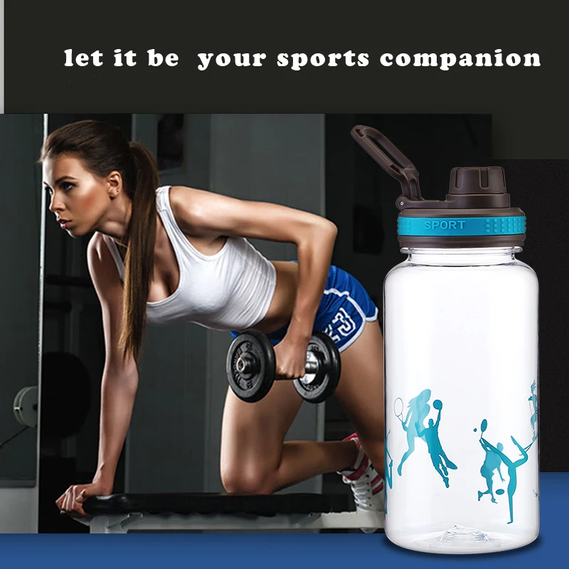 Бутылка для воды 1000 мл Спортивная бутылка на открытом воздухе прямая Питьевая