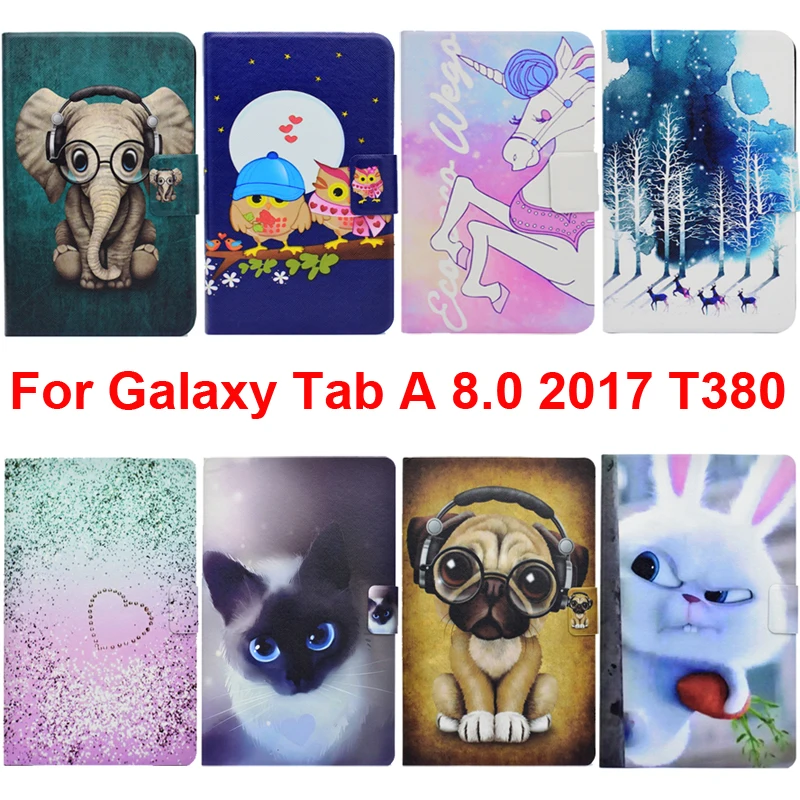 Противоударный мягкий чехол для Samsung Galaxy Tab A 8 0 2017 T380 T385 сумка из кожи слона собаки