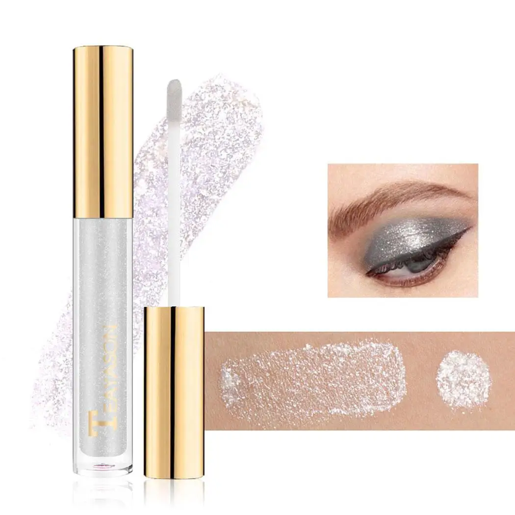 Женские блестящие алмазные жидкие пигментированные тени для век подводка глаз