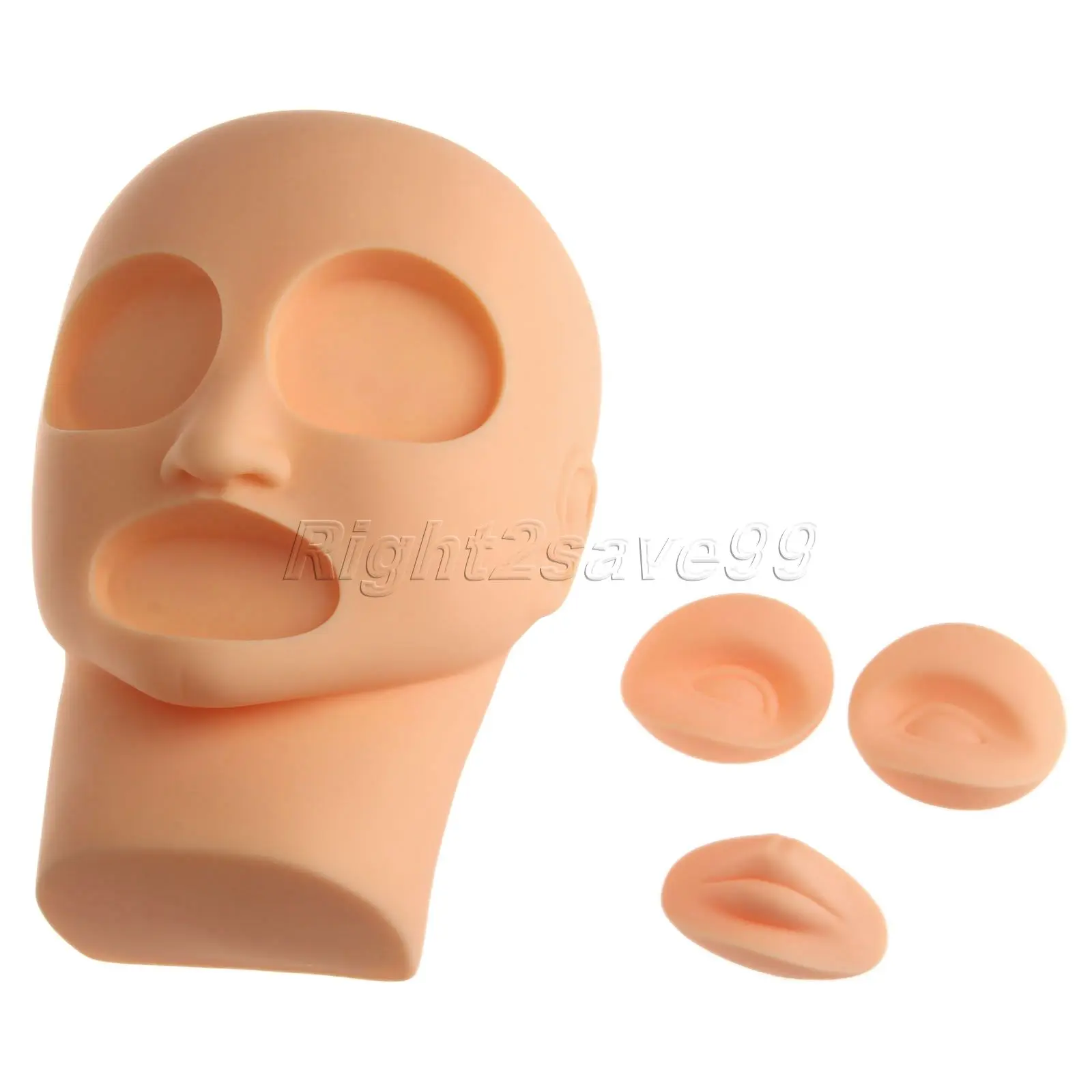 3D Head Tattoo Practice with 2pcs Eyes + 1pc Lip Mannequin Skin Permanent Fake Mould Silicon Rubber Makeup Tools High Quality | Красота и