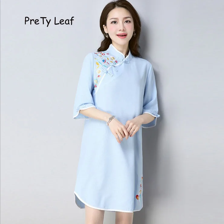 2018 весна и новые летние Этническая Платье с вышивкой | Женская одежда