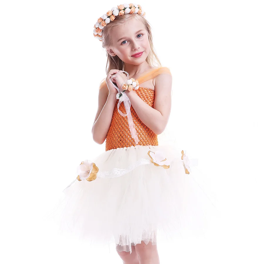 Hawaiian Style Moana Inspired Girls Tutu Dress Halloween Photo Prop Purim Kids Baby Fancy Flower Costume Handmade Tulle | Детская одежда