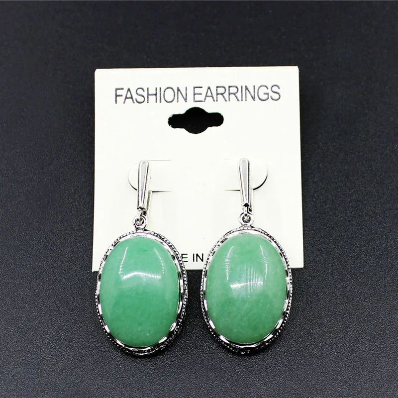 Большой овальный Натуральный камень серьги для Для женщин полые цветок Подвеска