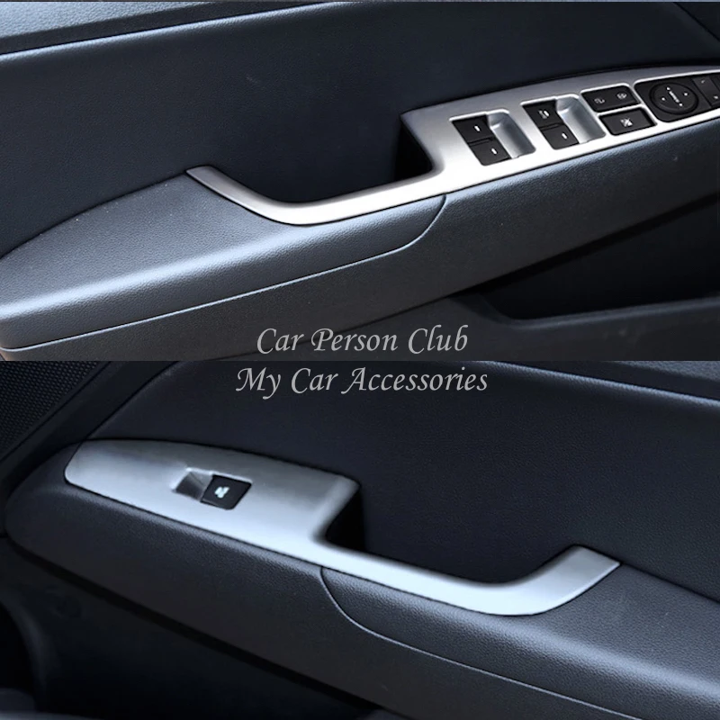 

For Hyundai Elantra 2016 2017 2018 Interior Door Armrest Cover Window Lift Switch Trims ABS Chrome Decoration Car Accessories