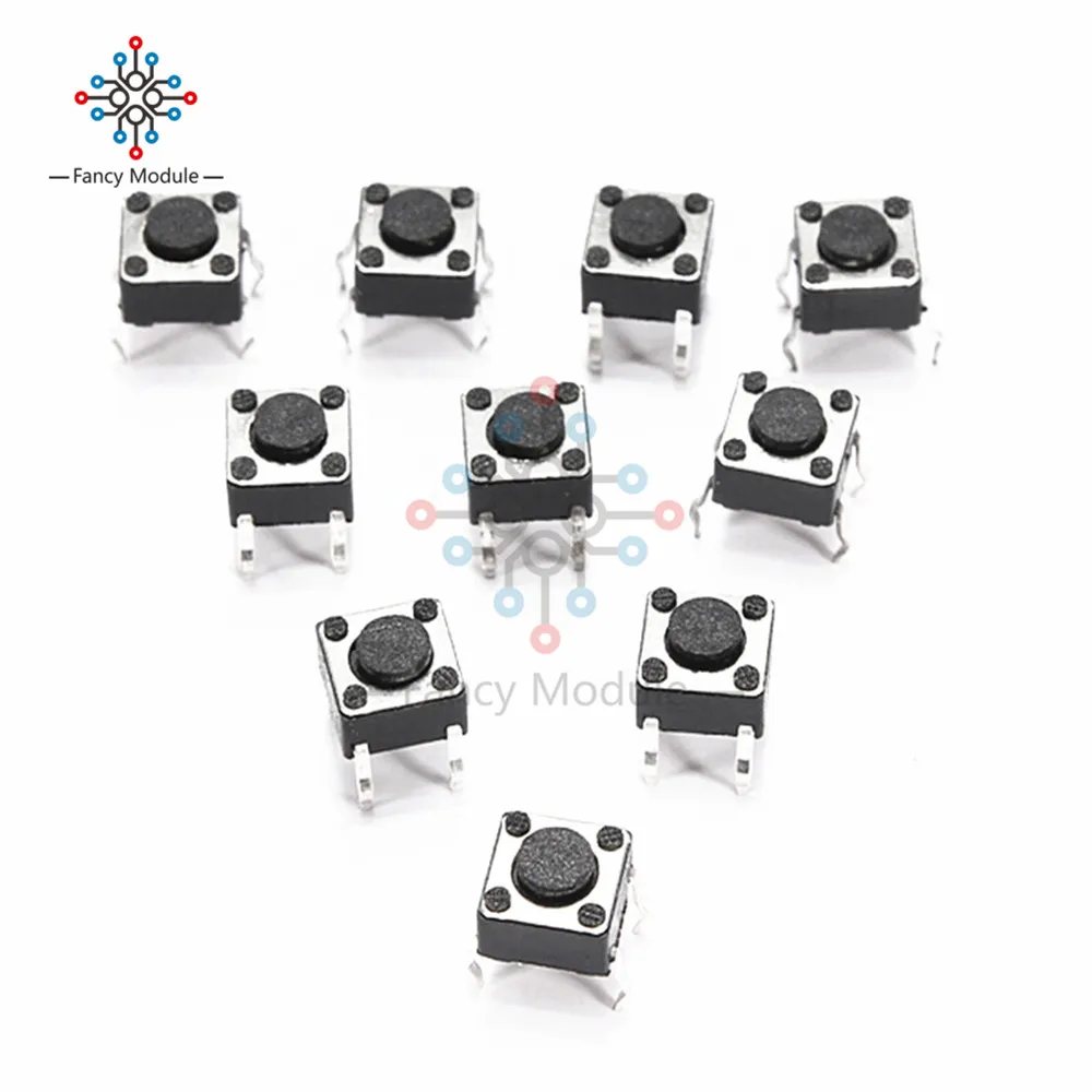 Тактильный кнопочный переключатель 20 шт. тактный 6X6X4.3mm 4 контактный DIP|dip switch|dip push