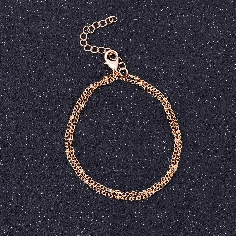 FAMSHIN летние браслеты и изящный двухслойный спутниковый браслет золотой