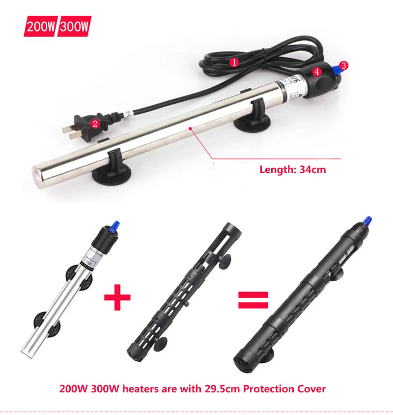 Автоматический водонагреватель для аквариума термостат из нержавеющей стали с