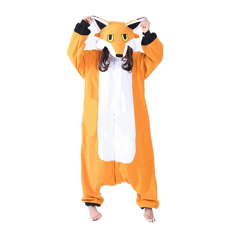 JINUO Orange Fox Мягкие Onesie флисовая Пижама мягкий мультфильм костюм комбинезоны пижамы