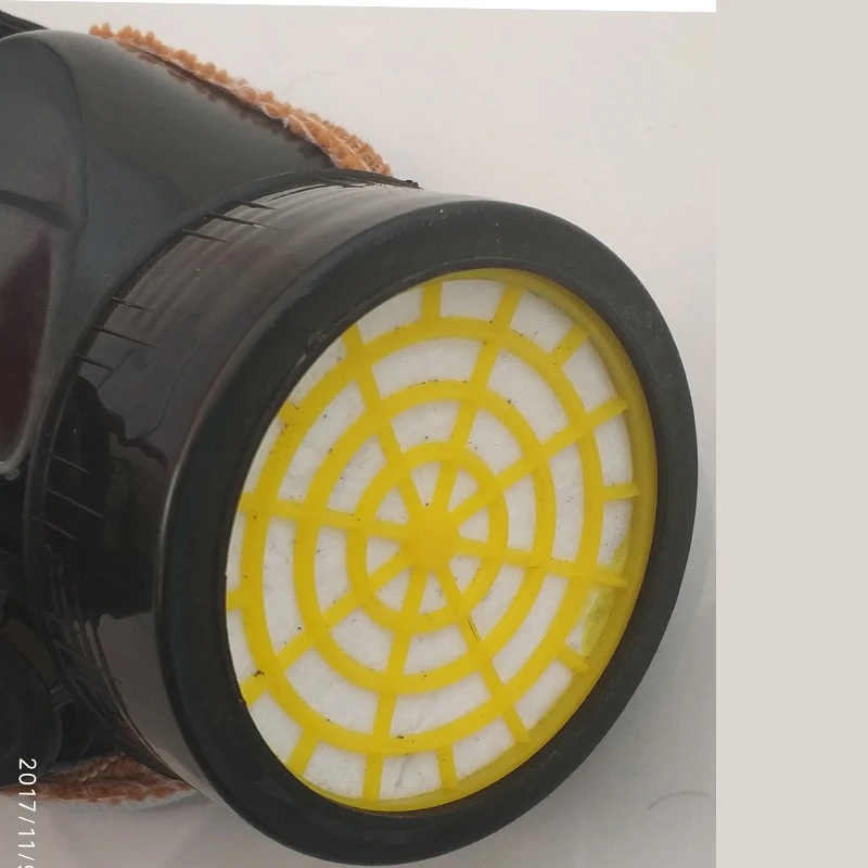 Респираторная маска противогаз химическая защитная + очки активированный уголь