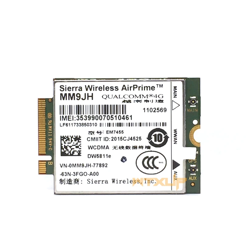 Sierra wireless airprime EM7455 DW5811e MM9JH CAT6 4G модуль для DELL E7270 E7470 E7370 E5570 E5470 Беспроводной FDD/аппарат, который не привязан к оператору сотовой связи, Gobi6000