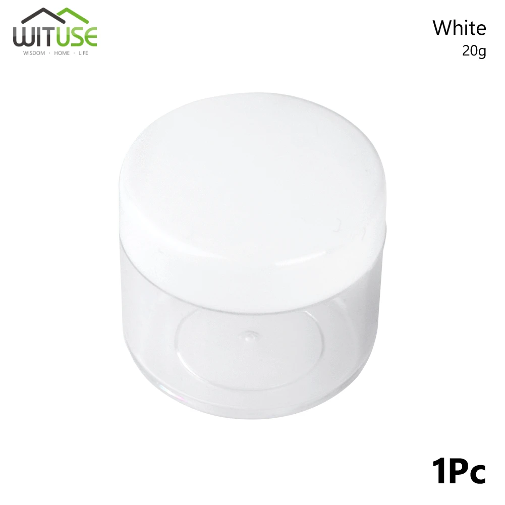 20g White 10 г, 15 г, 20 г, пустая прозрачная банка для хранения косметики, банка для теней для век, макияж, крем для лица, бальзам для губ, контейнер, портативная коробка для крема - Цвет: 20g White