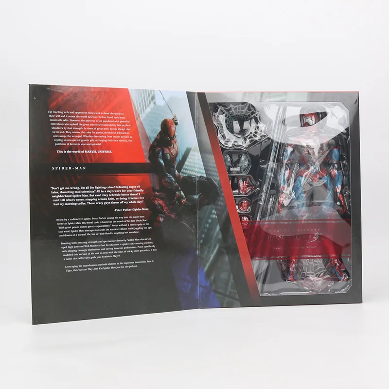27 см Черная пантера фигурка Marvel Universe Variant Playarts ПВХ Фигурки Коллекционная модель игрушки Marvel игрушки Мстители - Цвет: spiderman box