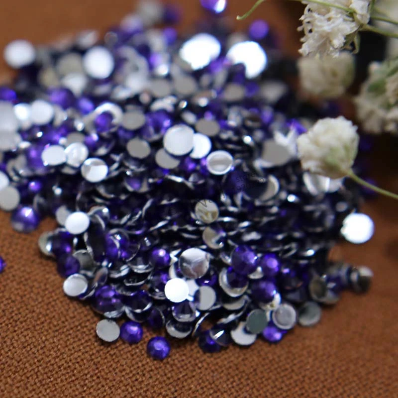 1000 шт. SS6 Фиолетовый 14 граней круглые стразы блестящие украшения для ногтей DIY N15
