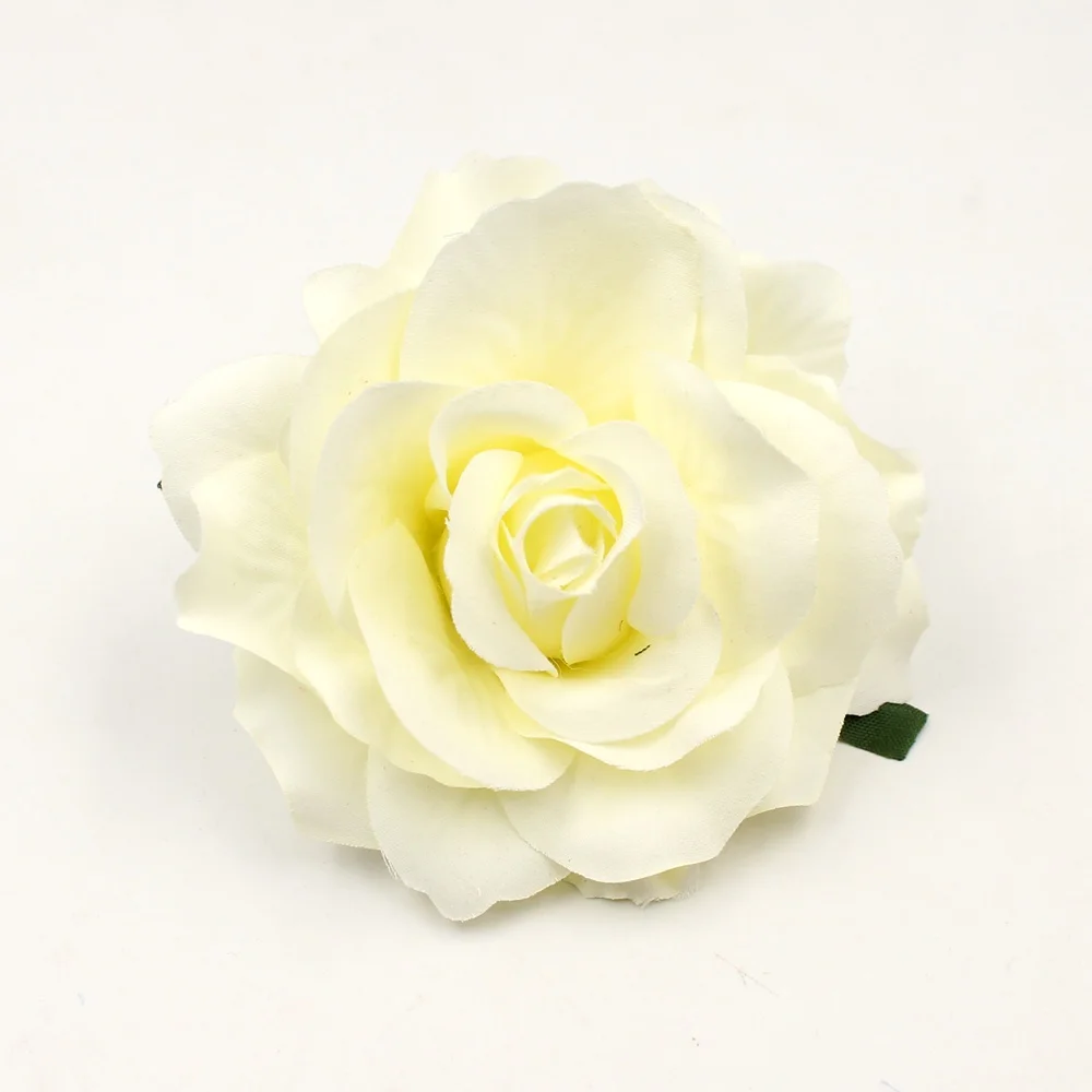 Milk white 20 шт./лот, 10 см, большие шелковые Цветущие розы, искусственный цветок, голова для украшения свадьбы, сделай сам, венок, подарок, скрапбукинг, ремесло, цветок - Цвет: Milk white