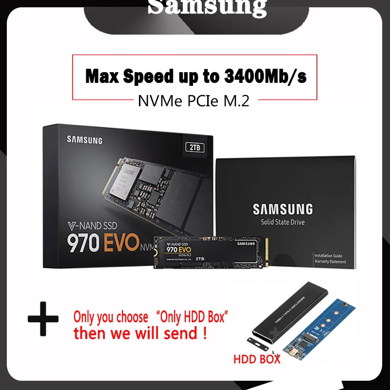 SSD SAMSUNG M.2 SSD M2 1TB 500G 250G HD NVMe SSD Hard Drive HDD Hard Disk 1 TB 970 EVO Solid State PCIe for Laptop Computer