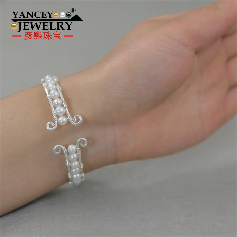 Оригинальный дизайн натуральный белый жемчуг браслеты ручной работы для женщин