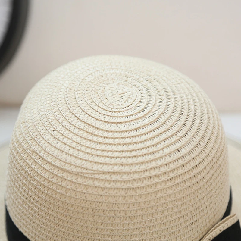summer straw hat women big wide brim beach sun foldable block UV protection panama bone chapeu feminino |