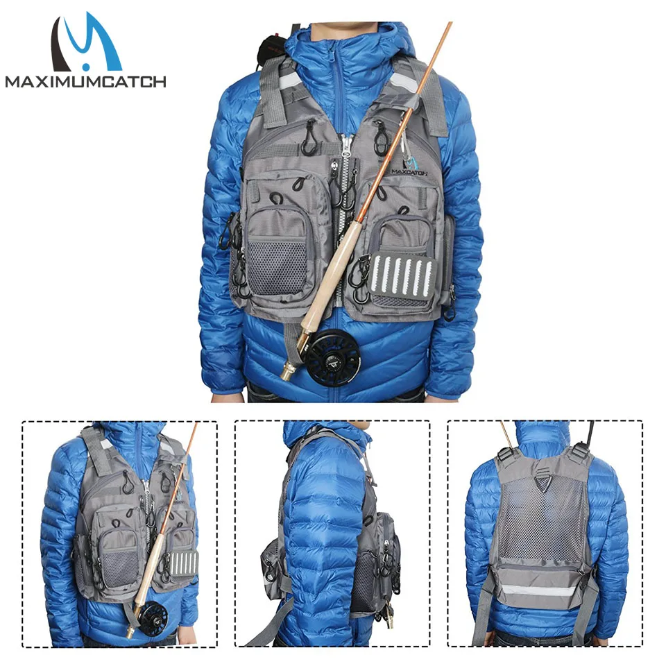 Maximumcatch Fly Fishing Vest регулируемые пакеты с карманами и съемные плавающие подушки