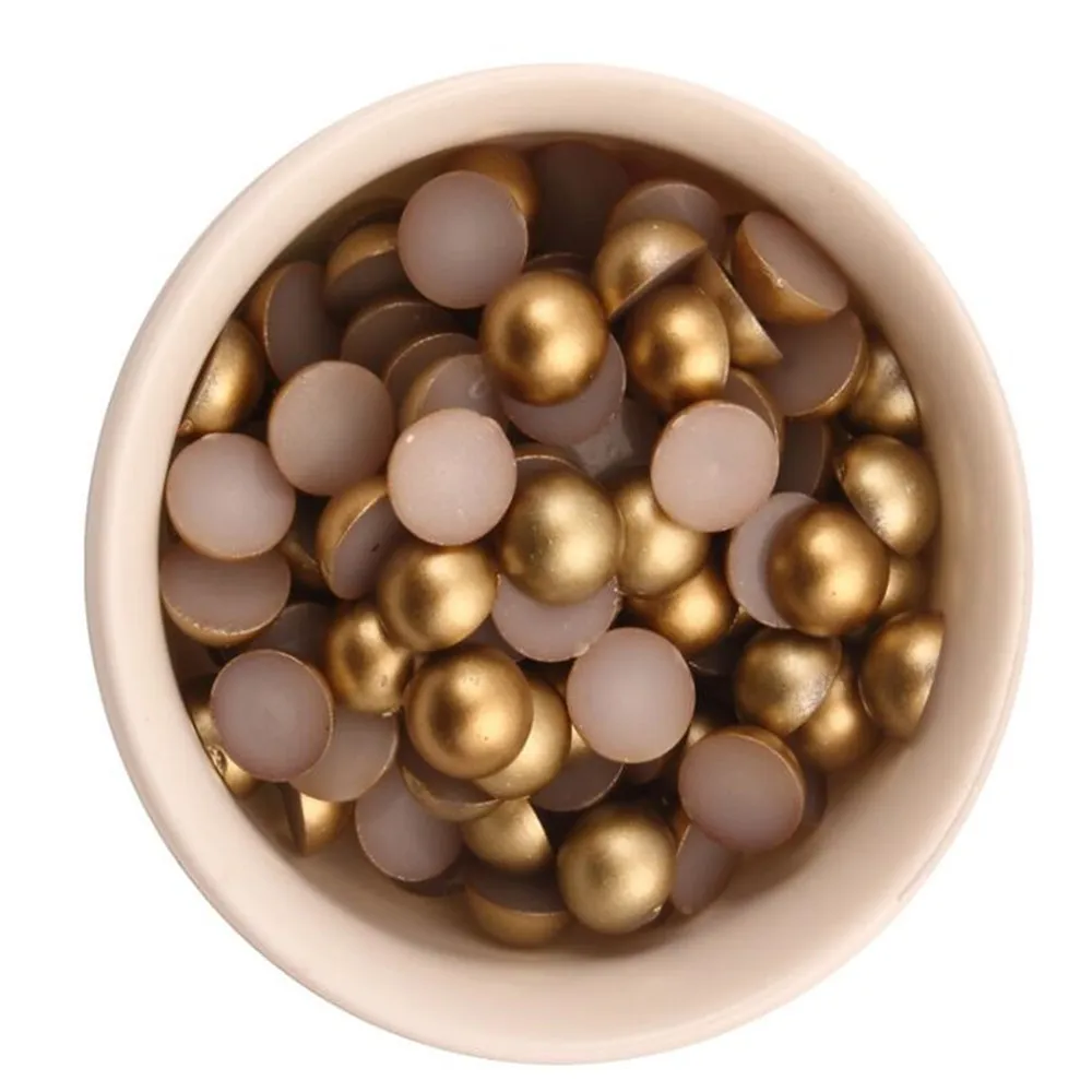 Винтажные матовые жемчужные шарики 3 мм-8 мм золотого цвета для самостоятельного
