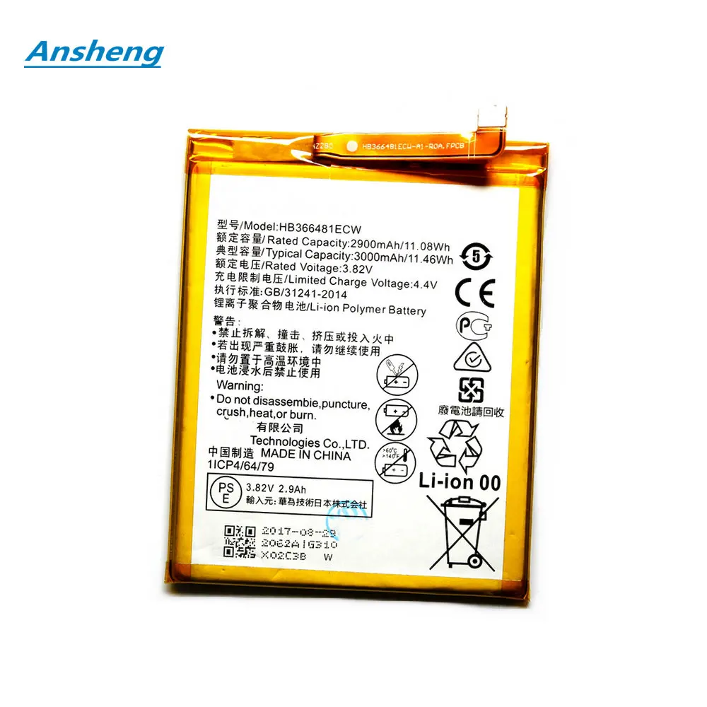 Ansheng высококачественный 2900Mah HB366481ECW аккумулятор для Huawei Honor Tabet S8 701W 701U 8 дюймовый