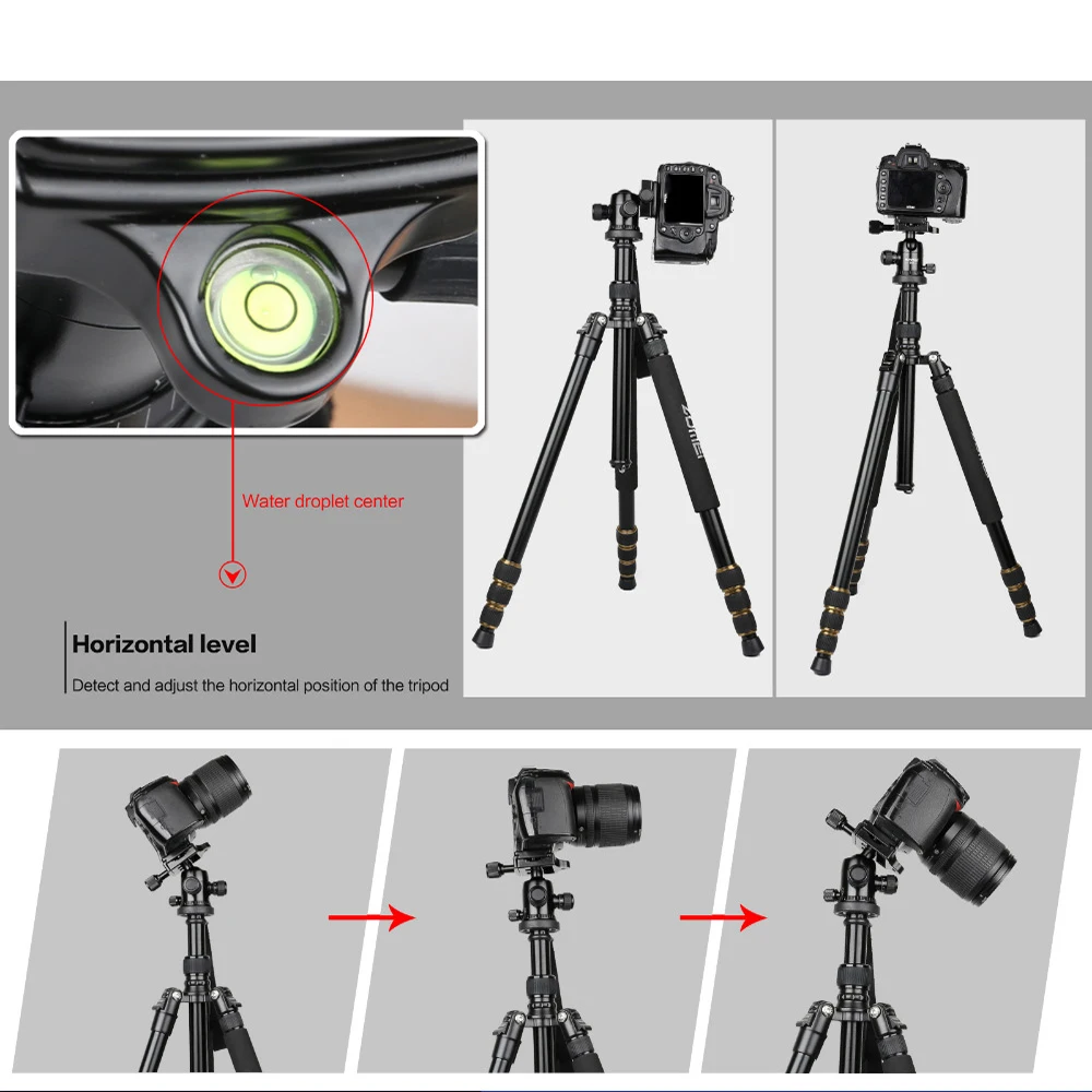 Zomei Z668 Z 668 Профессиональный фотографический дорожный Компактный алюминиевый