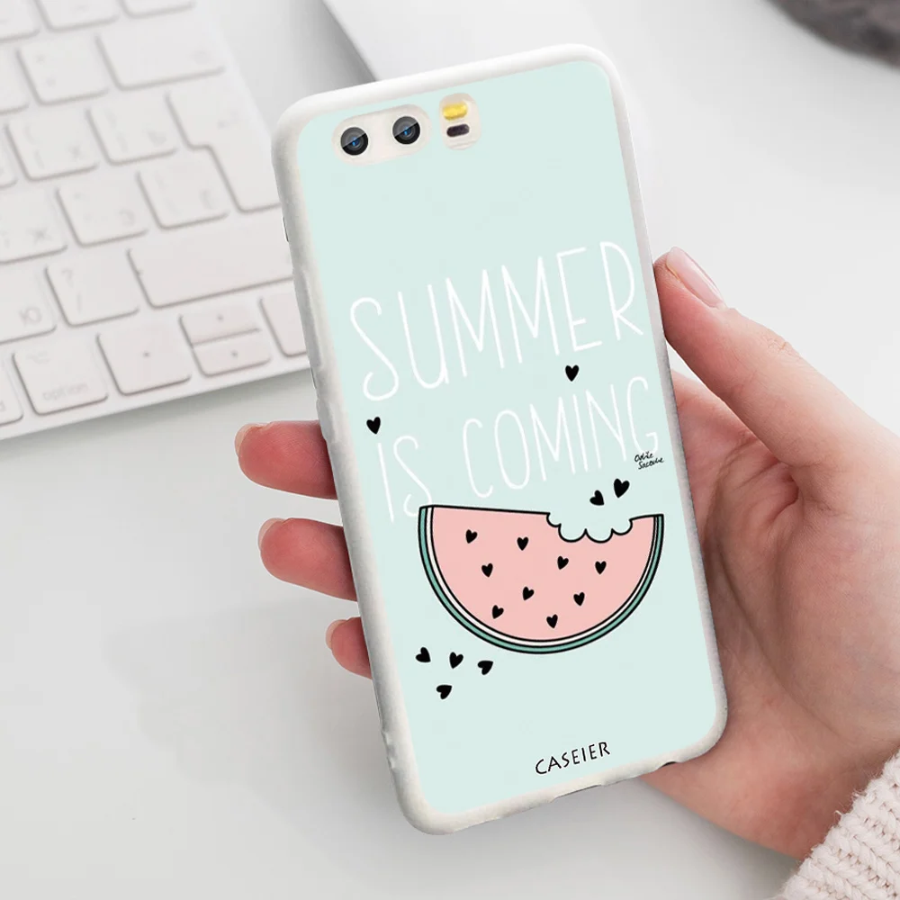 Чехол CASEIER с рисунком арбуза для Huawei P30 P20 P10 P9 P8 Pro матовый чехол телефона Honor 10 8X Mate