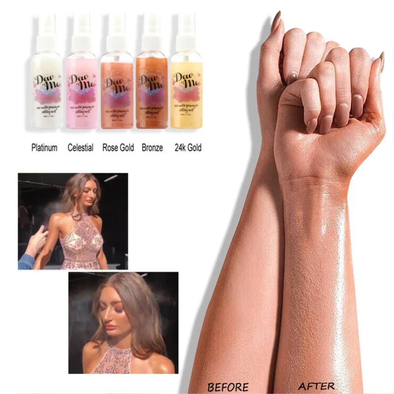 1PC Moisturizing Highlighter Spray Pearlescent Rose Water Priming and Setting Mist Makeup Cosmetic | Красота и здоровье