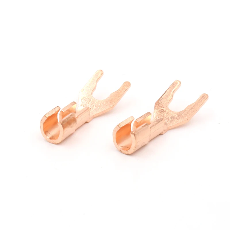 8pcs CMC Solid Copper Spade Plug Speaker Cable Wire Connector HiFi | Электроника
