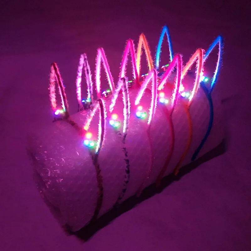 Новый светильник с ушками животных головная повязка светящийся кролик косплей