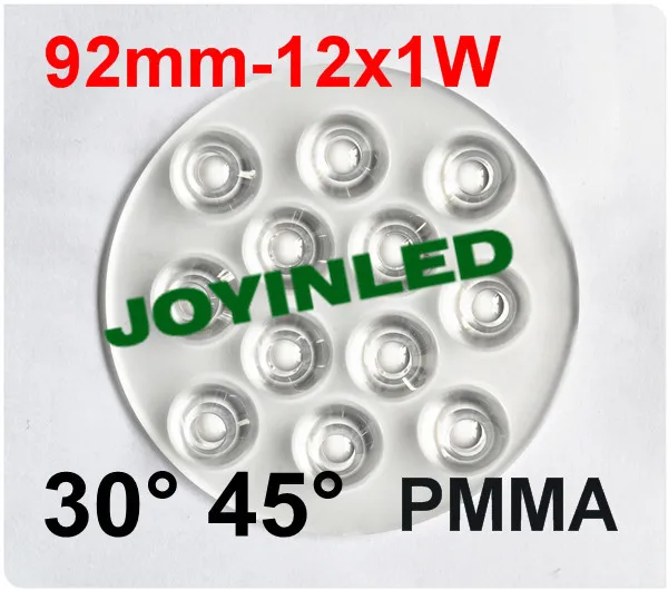 Диффузионное освещение ПММА высокой мощности 12x1 Вт диаметр двойного объектива 95