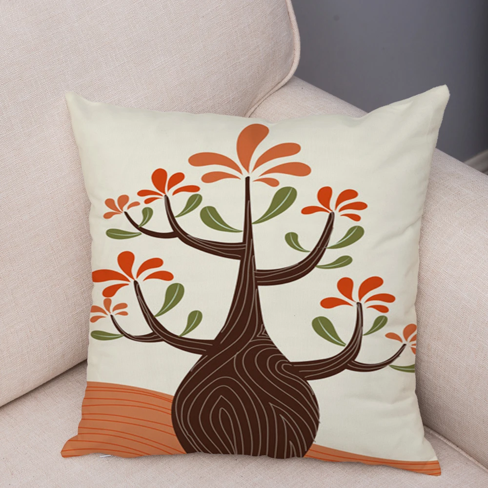 

Nordic Style Cute Cartoon Plant Tree Cushion Cover 45*45cm Plush Pillow Covers Pillows Cases Sofa Home Decor Deer Pillowcase