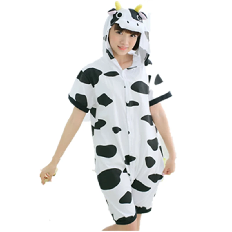 Костюм для косплея с героями мультфильмов milk cow летняя Пижама коротким рукавом