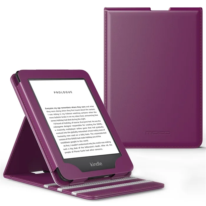 Purple Чехол для нового Kindle(10-го поколения,)/Kindle(8-го поколения,), вертикальный откидной Чехол премиум класса с функцией автоматического пробуждения/сна - Color: Purple