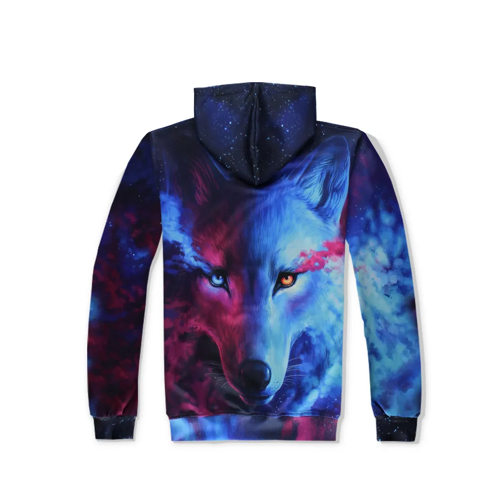 Для мужчин и женщин 3D печатных лиса костюмы пары с длинным рукавом хип хоп