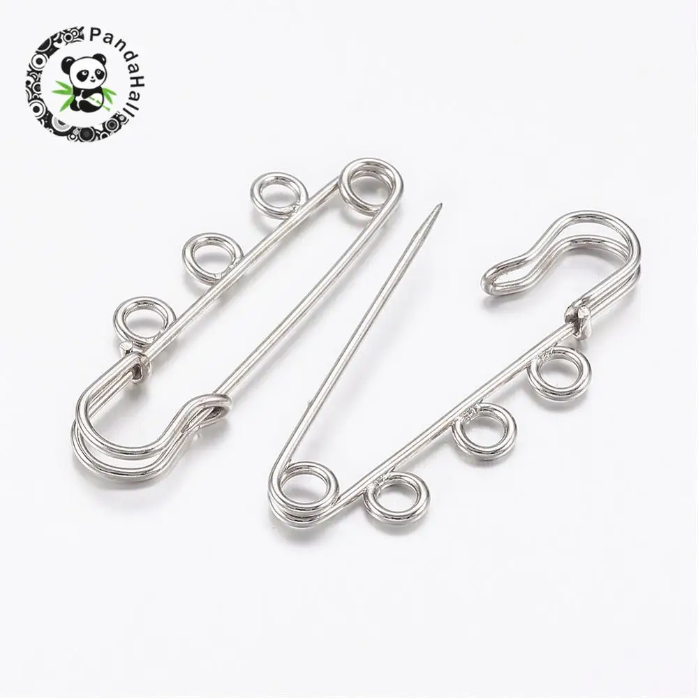 

iron brooch findings, with three holes, kilt needles, Metal, 15x38x5mm, hole: 2.7mm