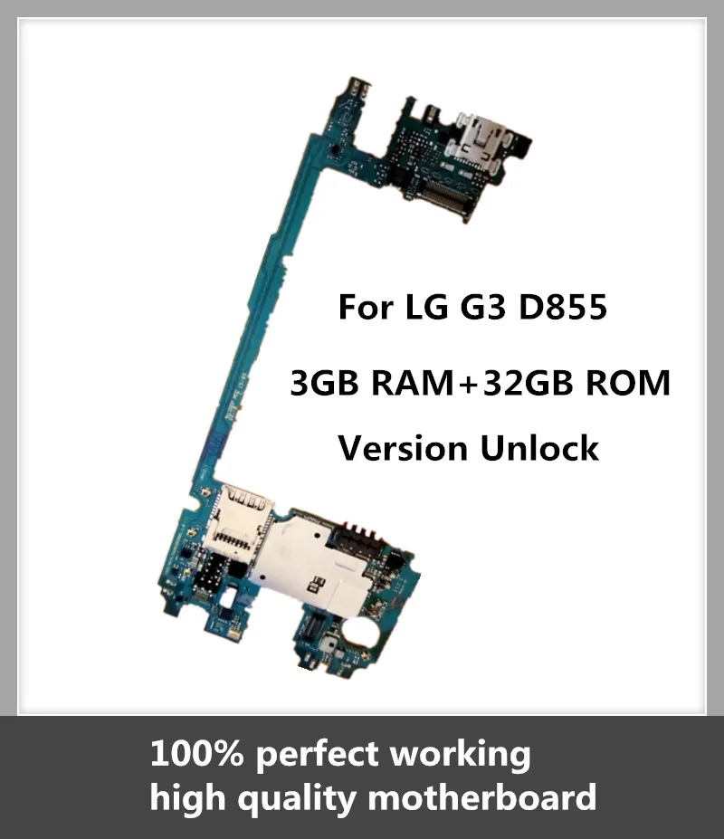 Для LG G3 D855 32GB оригинальная материнская плата Заводская разблокированная материнская плата с полными ЧИПАМИ Android OS системная логическая плата