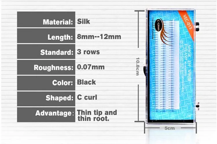 

10 Pcs high quality 3d 0.07 thickness eyelash extension by free shipping