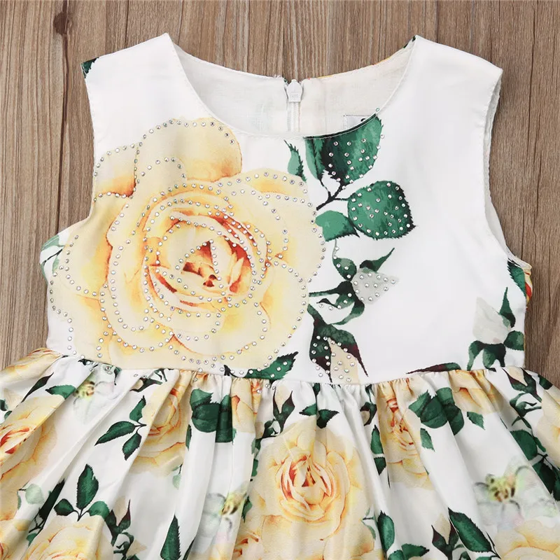 Детское бальное платье без рукавов с высокой талией для свадебных торжеств и