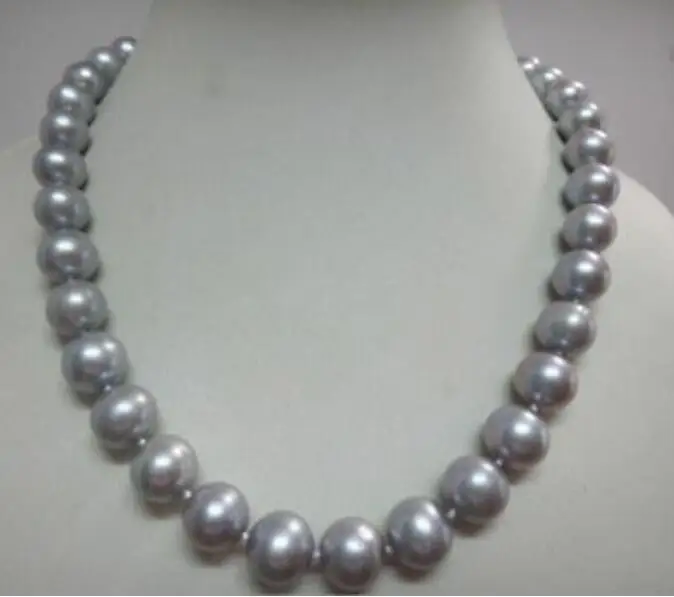 Великолепное ожерелье из натурального тайского серого жемчуга 10 11 мм с желтой