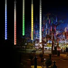 2 шт., водонепроницаемые светодиодные гирлянды на солнечной энергии, 10 трубок, 360 светодиодный