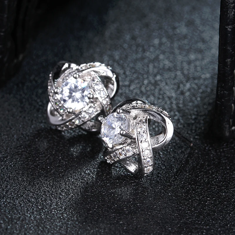 Белый цвет золотистый серьги-гвоздики для женщин ювелирные изделия девушек