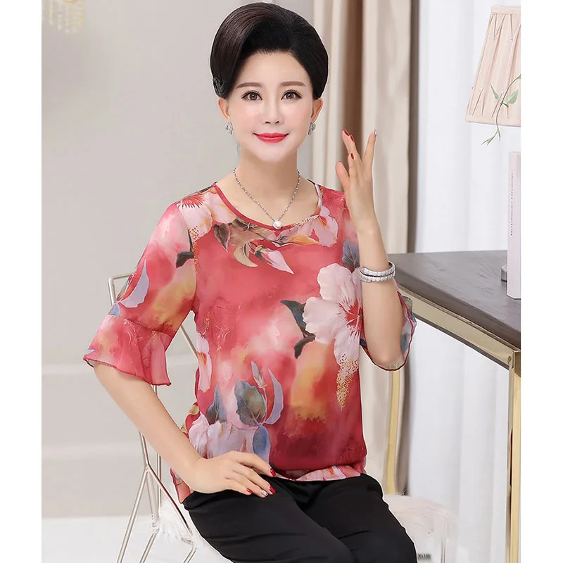 Летний костюм модная шифоновая футболка с короткими рукавами и эластичные