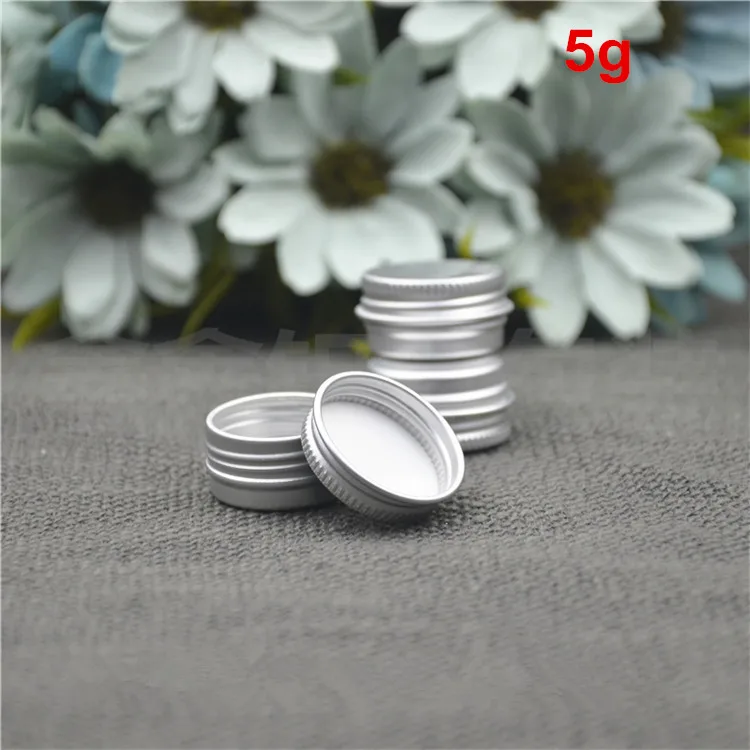 

200 X 5ml Mini Aluminum Tins 5g Containers With Screw Thread Lip Balm Packaging Bottle