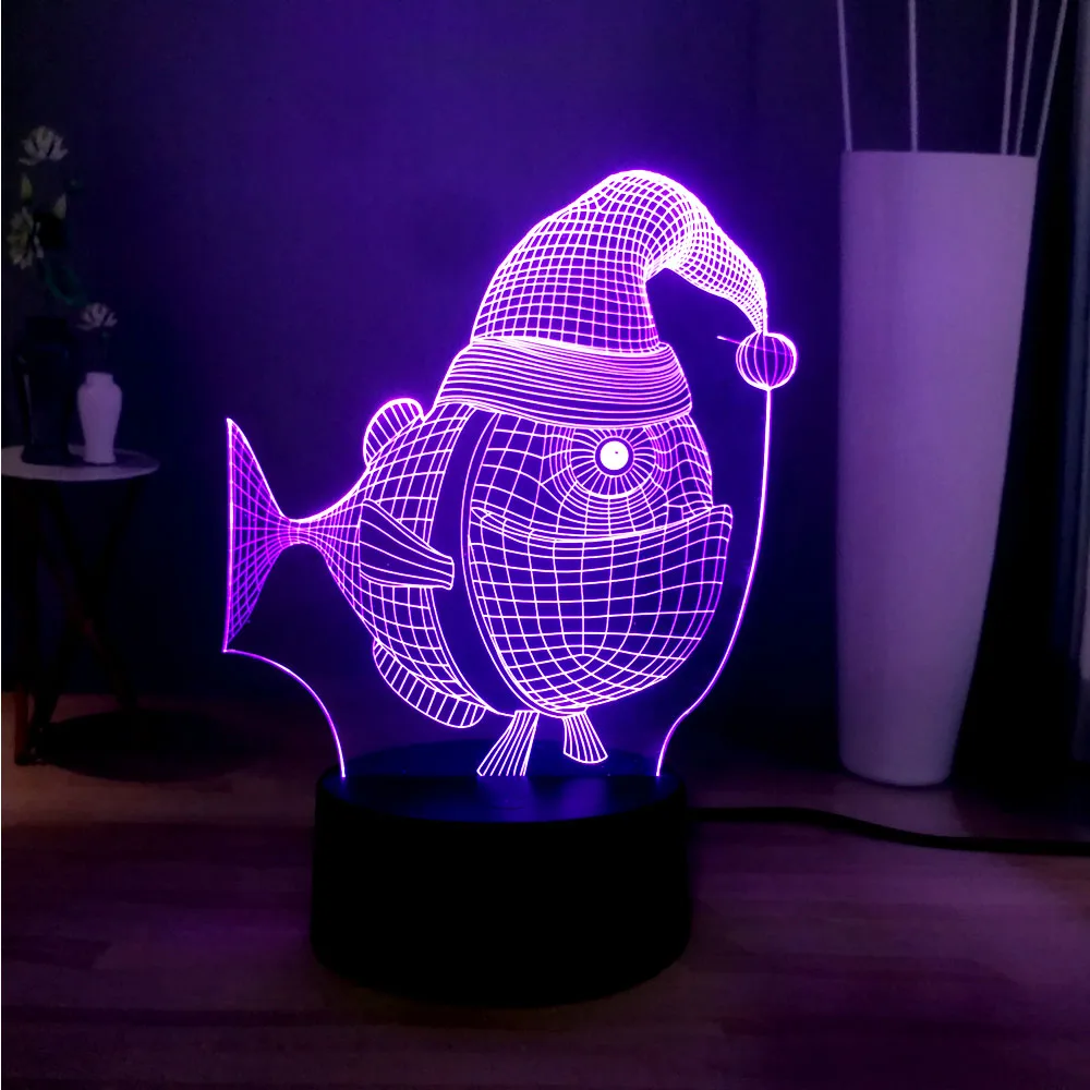 Горячая Распродажа интересный 3D светодиодный головной убор с милой рыбкой 7