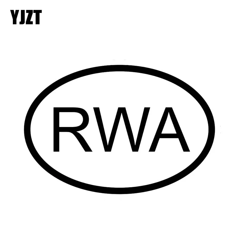 YJZT 13 8 см * 9 4 RWA RWANDA код страны овальная виниловая наклейка на автомобиль черный