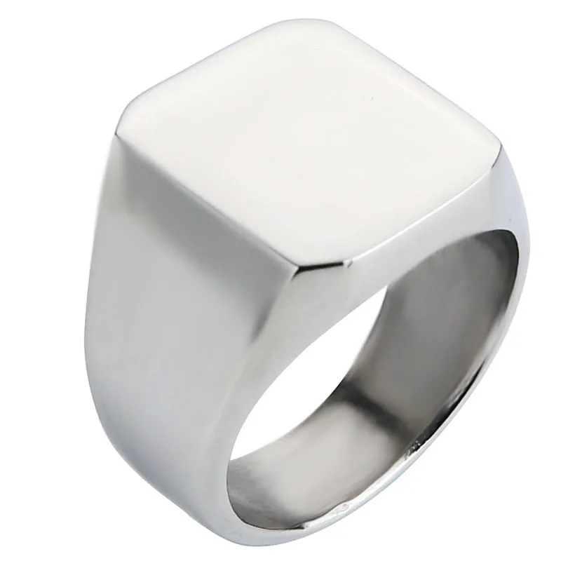 Silver Polished Valily ювелирные изделия мужские перстни из Нержавеющей Стали Полированные простые геометрические ювелирные изделия железное кольцо для мужчин чистый цвет размер США - Цвет основного камня: Silver Polished