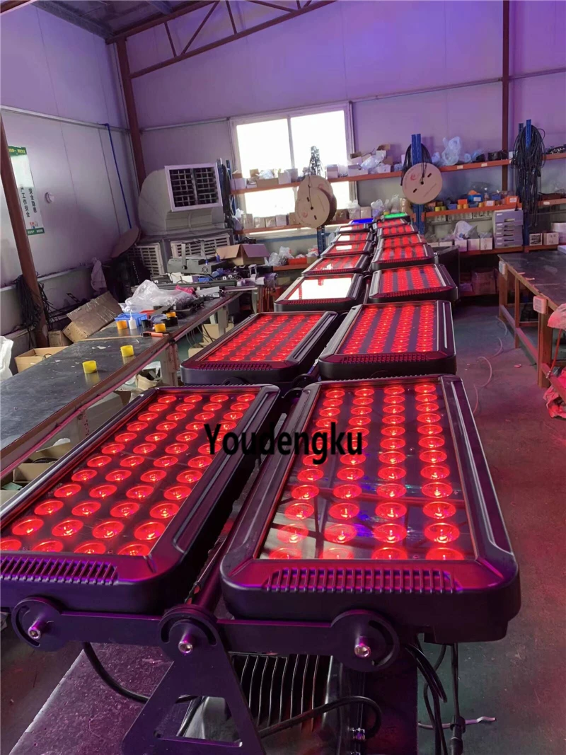6 pcs 96*18W rgbwa+uv in 1 led wall washer outdoor light waterrpoopf pr city color ip65 dmx wallwasher |