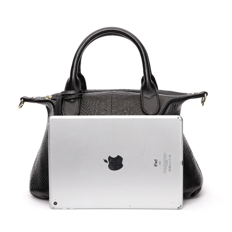 HANZISHA Brand Genuine Leather Women Handbag Fashion Designer Serpentine Cowhide Shoulder Bag Crossbody Ladies Tote | Багаж и сумки